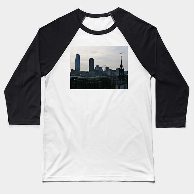 London skyline with skyscrapers Baseball T-Shirt by fantastic-designs